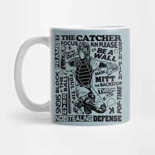 Baseball Softball Catcher Sayings Word Art Mug